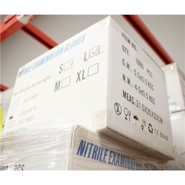 CASE WITH 1000 SIZE LARGE NITRILE EXAM GLOVES