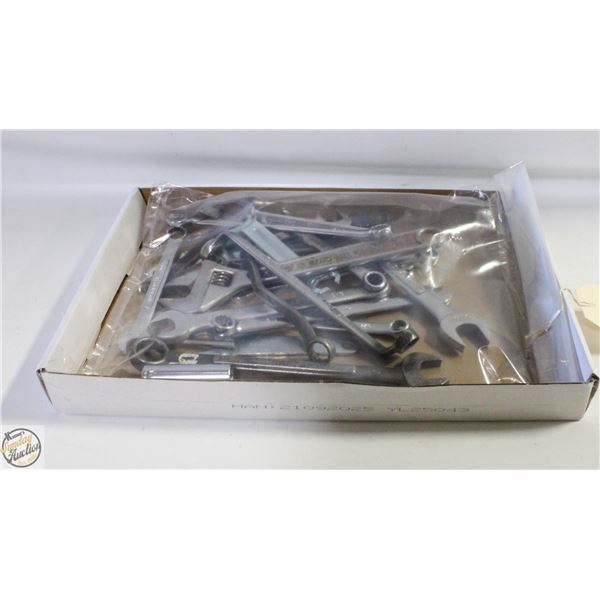 LOT OF ASSORTED WRENCHES & TOOLS