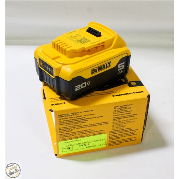 NEW DEWALT 20V 5AH BATTERY
