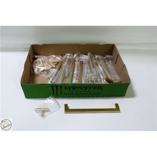 FLAT OF NEW GOLDTONE CABINET AND DRAWER