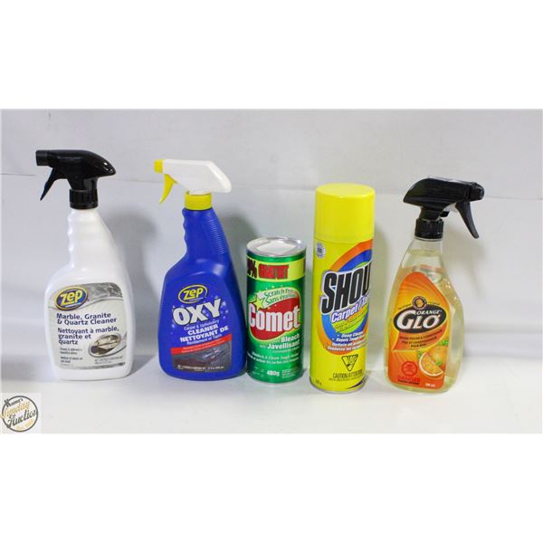 LOT OF CLEANING CHEMICALS