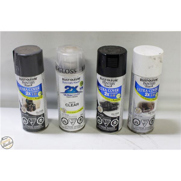 4PK RUSTOLEUM SPRAY PAINT