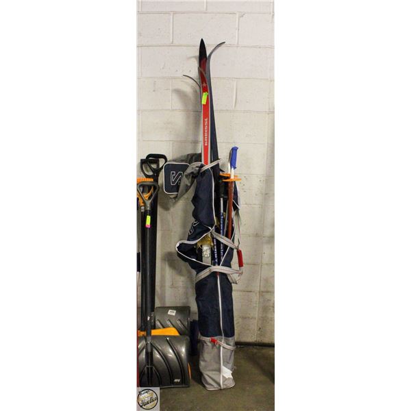 2 PAIRS OF CROSS COUNTRY SKIS & POLES