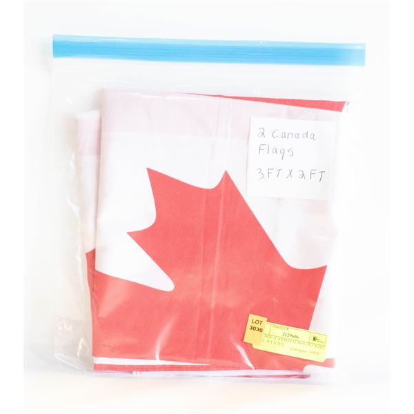 2 FLAGS - CANADA FLAGS, 3FT X 2FT AND  3FT X 2FT