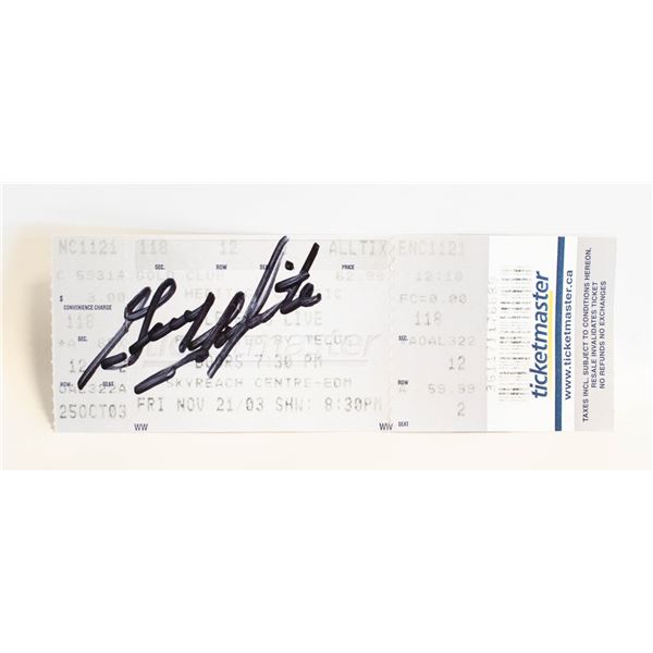 AUTOGRAPHED GUY LAPOINTE GAME TICKET