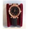 Image 1 : NEW WOMEN'S MADISON BLACK DIAL CRYSTAL ROSE