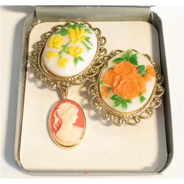 3 BROACHES ONE CAMEO