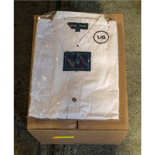 NEW MEN'S SHIRTS CASE OF 9 WHITE SIZE L