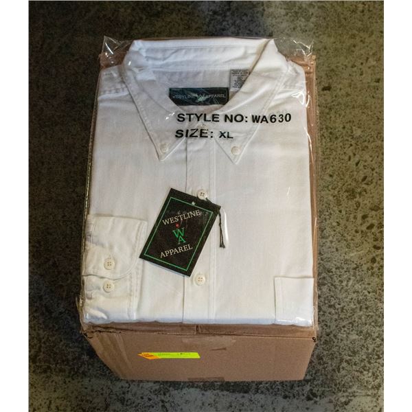 NEW MEN'S SHIRTS CASE OF 9 WHITE SIZE XL