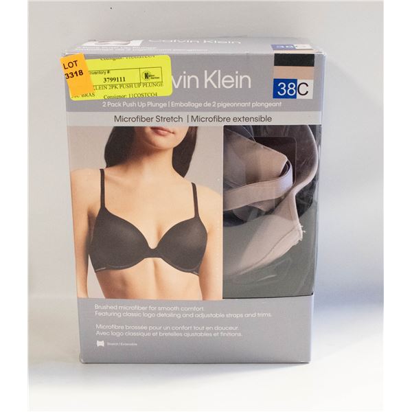 CALVIN KLEIN 2PK PUSH UP PLUNGE 38C BRAS