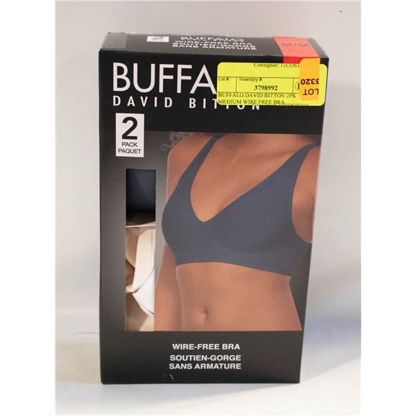 BUFFALO DAVID BITTON 2PK MEDIUM WIRE FREE BRA