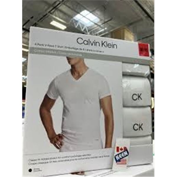 NEW CALVIN KLEIN 4PK V-NECK T-SHIRT MEDIUM WHITE