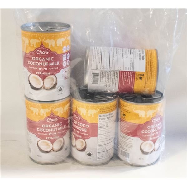 REPACK 5 X 405ML CHAS ORGANIC ORGANIC COCONUT MILK