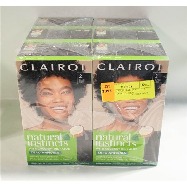6 CLAIROL NATURAL INSTINCTS BLACK 2 HAIR COLOUR