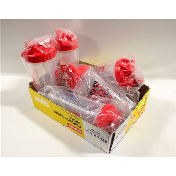 LOT OF 4 BIOSTEEL SPORT SHAKER DRINK BOTTLES