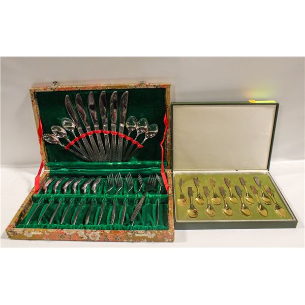 2 STEEL UTENSIL SETS