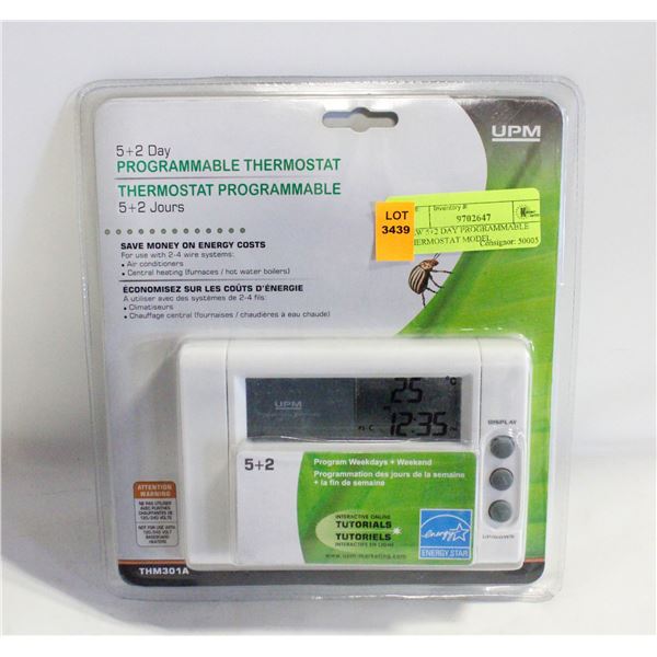 NEW 5+2 DAY PROGRAMMABLE THERMOSTAT MODEL