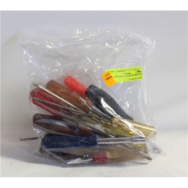 LOT OF VARIOUS SCREW DRIVERS