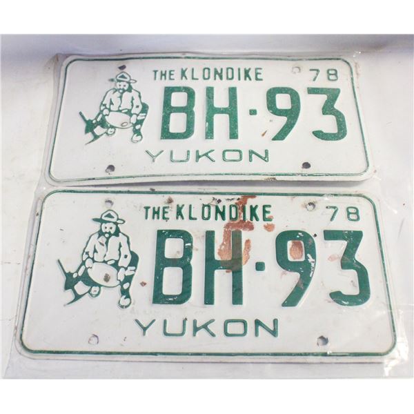 MATCHING 1978 YUKON THE KLONDIKE LICENSE PLATES