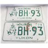 MATCHING 1978 YUKON THE KLONDIKE LICENSE PLATES