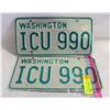 MATCHING WASHINGTON ICU 990 LICENSE PLATES