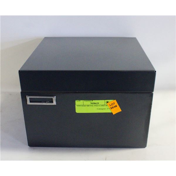 VINTAGE METAL FILE CARD BOX