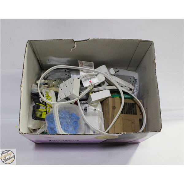 BOX OF MISC. ELECTRICAL ITEMS