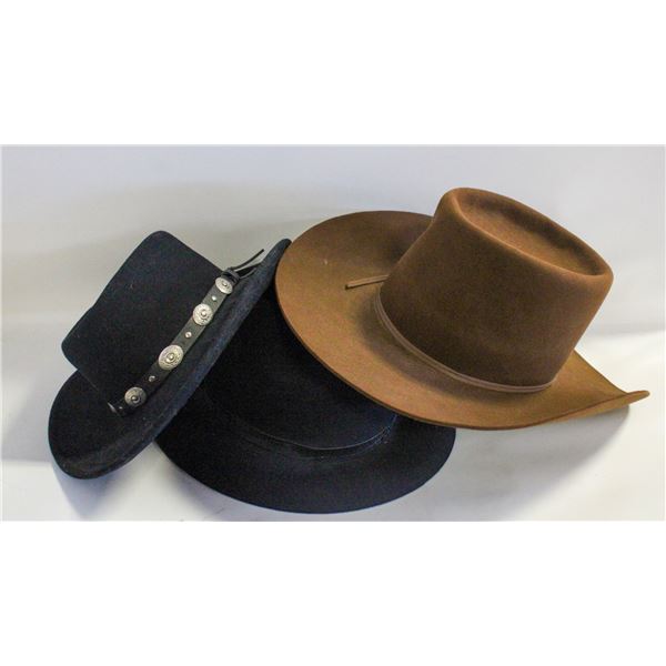 WESTERN HATS - 7.5 WESTENER, 7.5 MOORE, GAMBLER 7