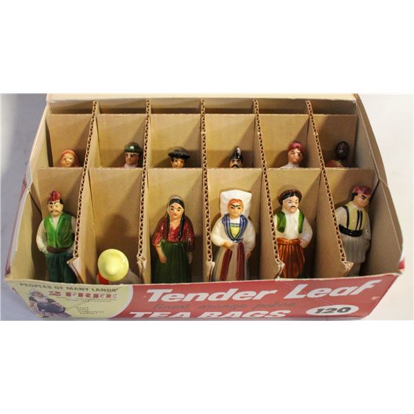 VINTAGE PORCELAIN FIGURINES IN ORIGINAL TEA BOX-