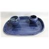 Image 1 : ARTISAN POTTERY TRAY & VASES- SET OF 3