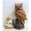 Image 1 : VINTAGE DISTRESSED POTTERY OWLS (2)