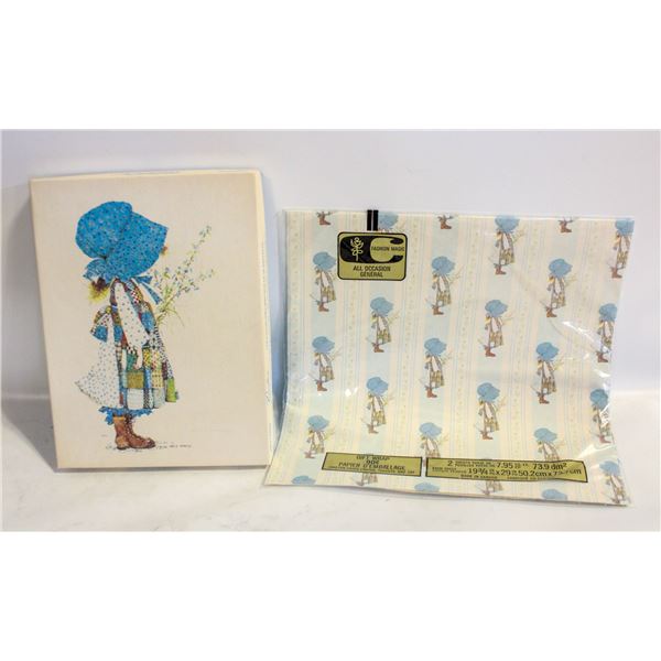 VINTAGE 70'S HOLLY HOBBY STATIONERY/WRAP PAPER