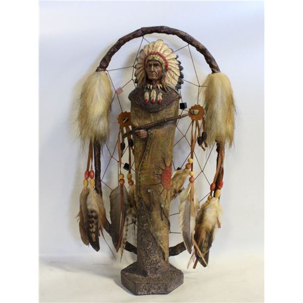 VINTAGE "CHIEFTAIN" DREAM CATCHER FIGURINE-15"