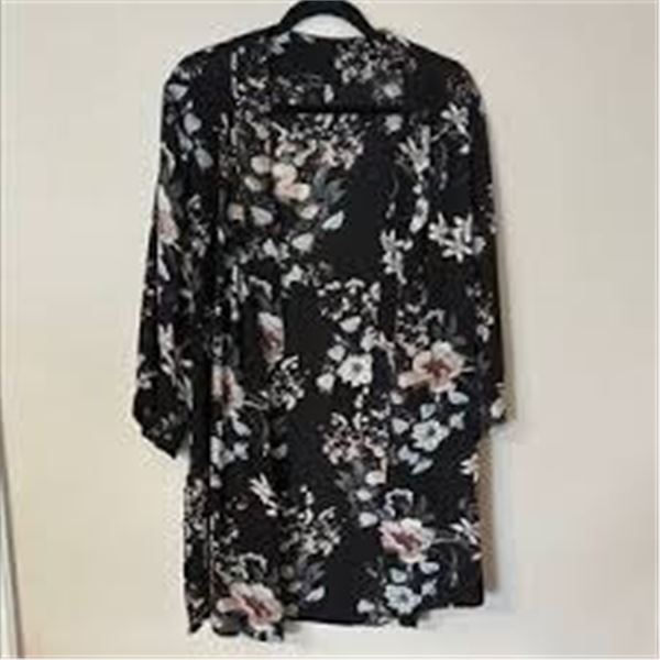 NEW TAHARI FASHION KIMONO BLACK S-M