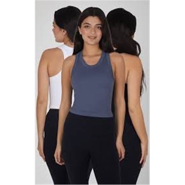 NEW W BOX 3PK REFLEX RIBBED SEAMLESS TANK MEDIUM