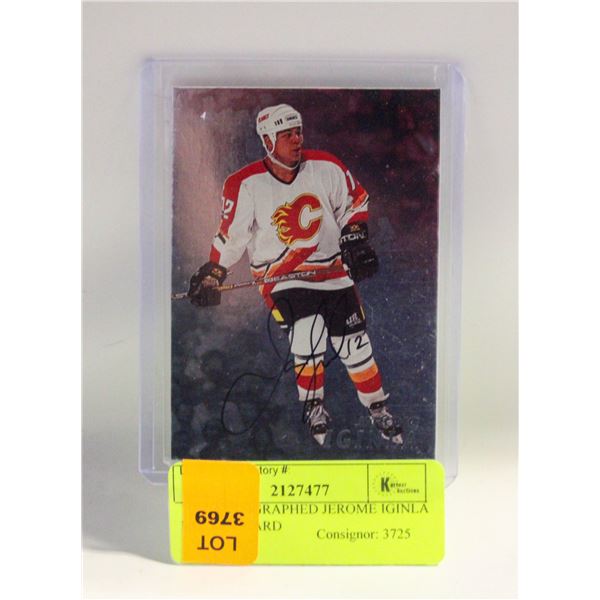 1998 AUTOGRAPHED JEROME IGINLA HOCKEY CARD