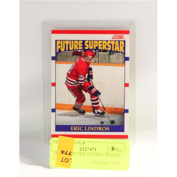 1990 SCORE ERIC LINDROS ROOKIE CARD