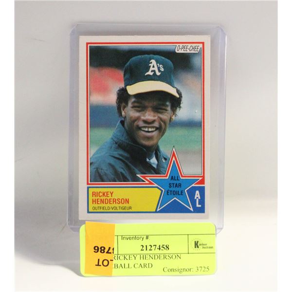 1983 RICKEY HENDERSON BASEBALL CARD
