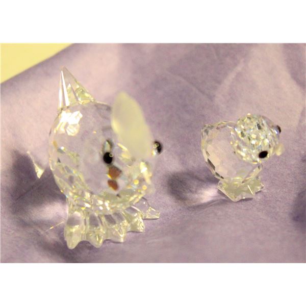 VTG SWAROVSKI MINI HEN & MINI CHICK - STAMPED