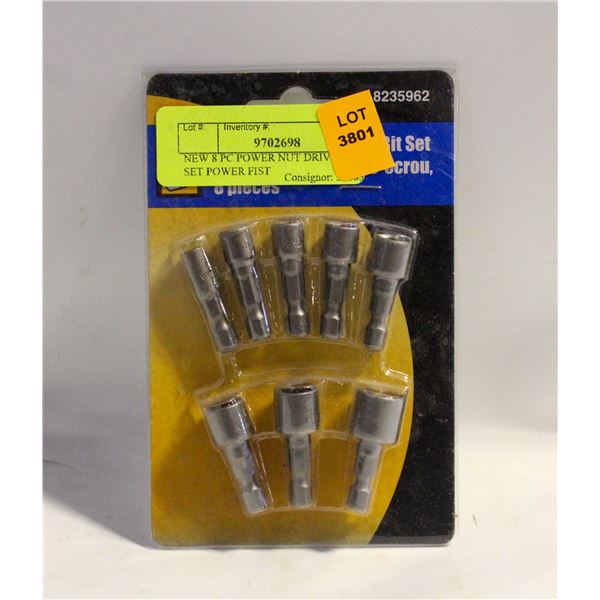 NEW 8 PC POWER NUT DRIVER BIT SET POWER FIST