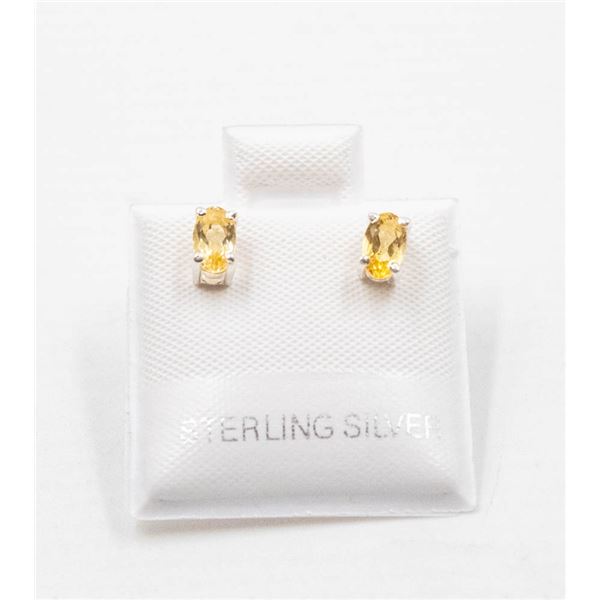 #41-NATURAL YELLOW CITRIN STUD EARRINGS