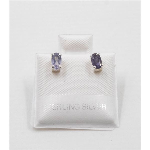 #24-NATURAL IOLITE STUD EARRINGS