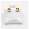Image 1 : #47-NATURAL YELLOW CITRIN STUD EARRINGS