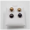 Image 1 : #170-NATURAL AKOYA PEARL STUD EARRINGS 2 PAIRS