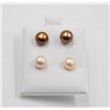 Image 1 : #181-NATURAL AKOYA PEARL STUD EARRINGS 2 PAIRS
