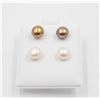 Image 1 : #178-NATURAL AKOYA PEARL STUD EARRINGS 2 PAIRS