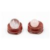 Image 1 : #227- NATURAL PINK ROSE QUARTZ & CLEAR ASPHEREBALL