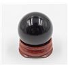 Image 1 : #224-NATURAL BLACK OBSIDIAN SPHERE BALL +STAND