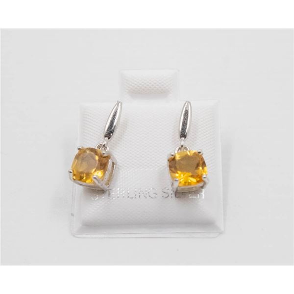 #53-NATURAL CITRIN DANGLE  EARRINGS