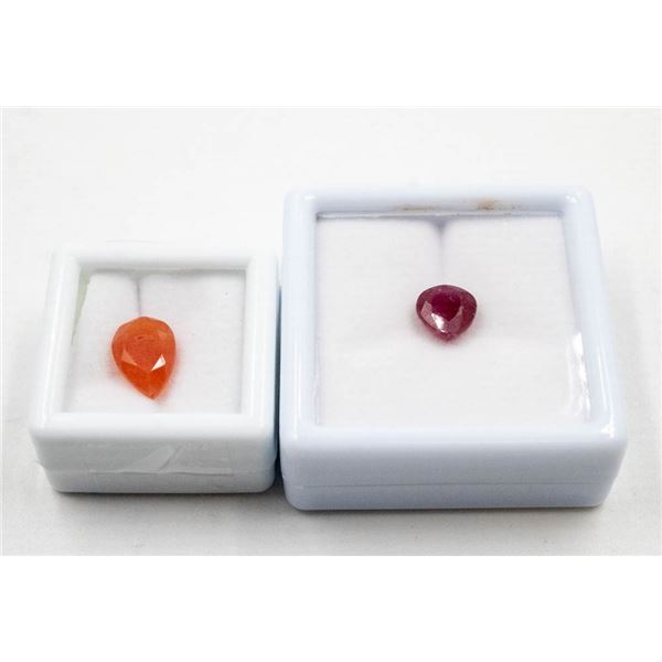 #305- NATURAL CAMELIAN 3.00CT & RUBY 3.15CT